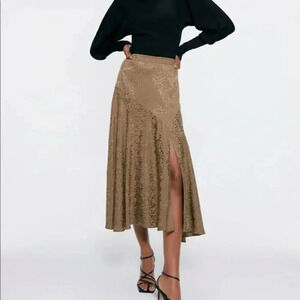 Zara Jacquard Midi Skirt